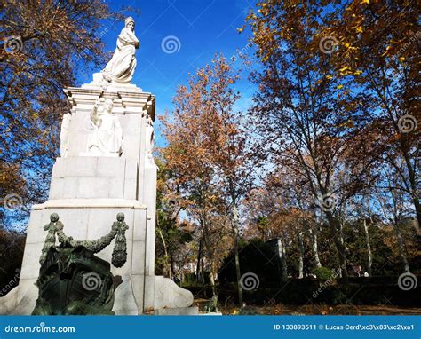 View of the Cuba Republic Monument Statue in the De El Retiro Park ...