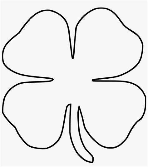 Four Leaf Clover Drawing - Four Leaf Clover Outline Png - 1024x1024 PNG ...