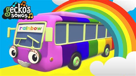 5 Rainbow Baby Buses Song | Nursery Rhymes & Kids Songs | Gecko's ...