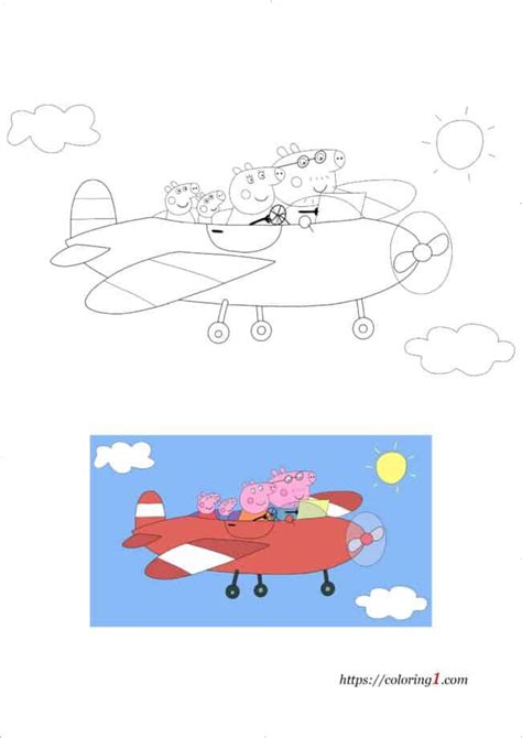 Peppa Pig Airplane Coloring Pages - 2 Free Coloring Sheets (2021)