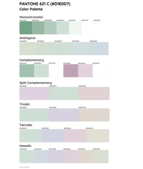 PANTONE 621 C color palettes - colorxs.com