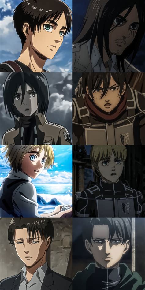 AOT CHARACTERS | season 1 vs season 4 animation | Attack on titan anime ...