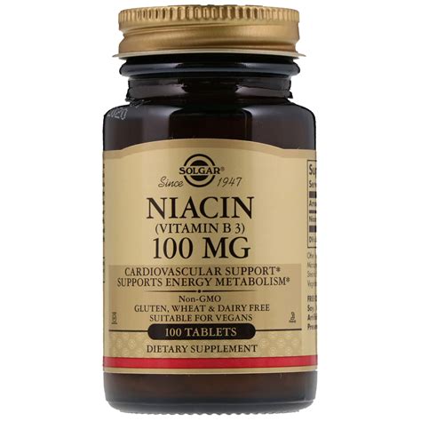 Solgar, Niacin (Vitamin B3), 100 mg, 100 Tablets - iHerb.com