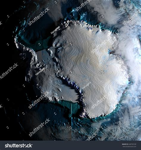 Antarctica On Realistic Physical Map During Stock Illustration ...