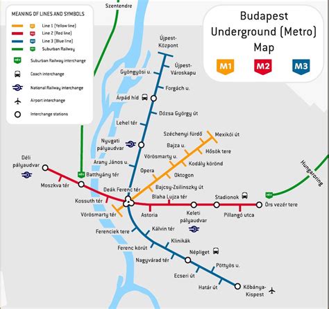 Detailed metro map of Budapest city. Budapest city detailed metro map ...