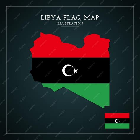 Premium Vector | Libya flag map vector illustration