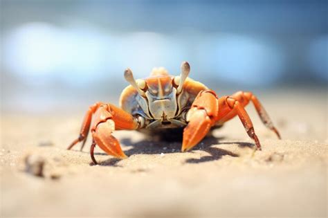 Premium Photo | Sand crab burrowing in beach