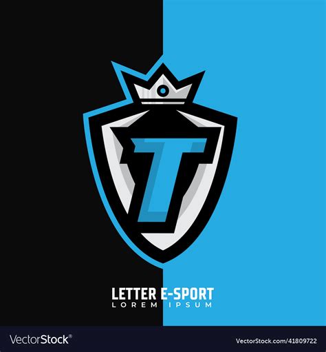 Letter t logo gamer design initials e-sports Vector Image