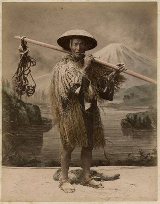 C 1880's Photo Japan Peasant in Winter Clothing Orient, Japanese Farmer ...