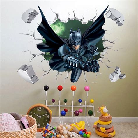 1 Piece!!! 3D Batman Wall Sticker Kids Nursery Room Cartoon Decor ...