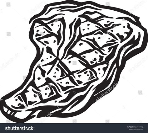 Grilled Pork Chop Black White Stock Vector (Royalty Free) 1553107172 ...