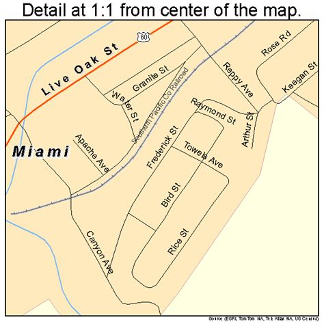 Miami Arizona Street Map 0446350