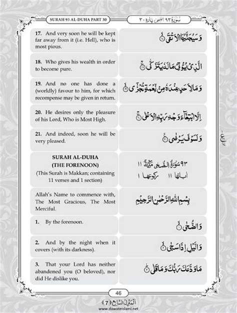 Surah Duha English PDF - Online Download English Translation PDF