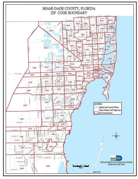 Miami zip code map - Zip code Miami map (Florida - USA)