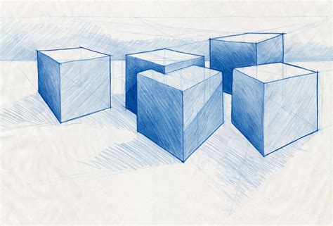 Cube Perspective Drawing at GetDrawings | Free download