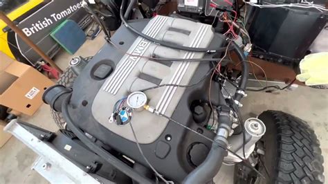 BMW M57 engine in Land Rover 110 defender (and it starts!!) - YouTube