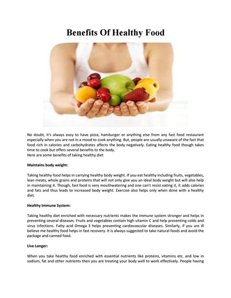 Benefits Of Healthy Food by livebeingfit - Issuu