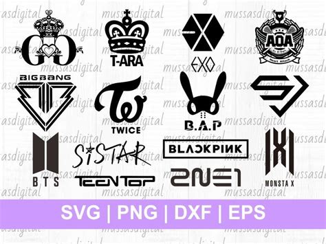 Band Kpop Logo SVG Bundle | Vectorency | Kpop logos, Text logo design ...