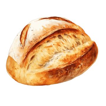 Bread Loaf Watercolor Clipart Ai Generated, Bread, Loaf, Watercolor PNG ...