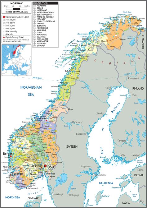 Norway Political Wall Map by GraphiOgre - MapSales