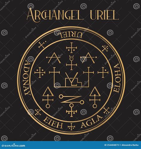 Archangel Uriel Seal, Gold Sigil Cartoon Vector | CartoonDealer.com ...