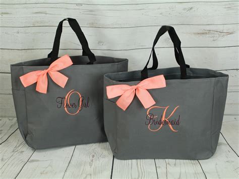 5 Personalized Tote Bag Bridesmaid Gifts Set of 5