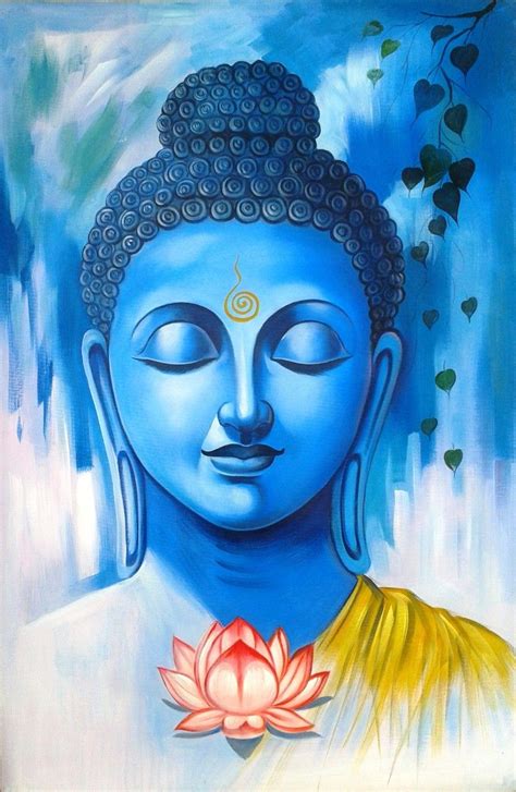 Great Buddha01 - Handpainted Art Painting - 24in X 36in | Buddha art ...