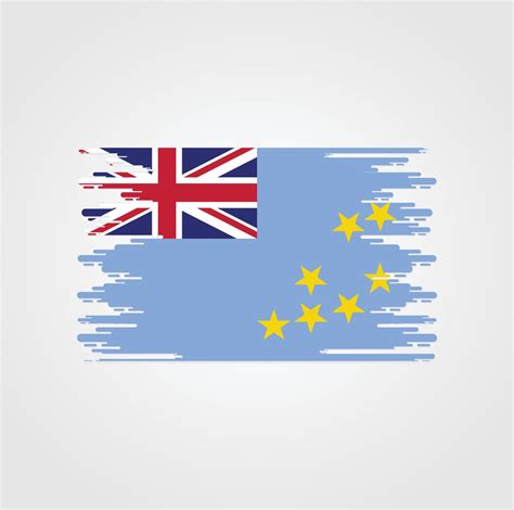 Tuvalu Flag With Watercolor Brush style design 5291472 Vector Art at ...