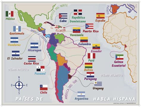 Printable Map Of Spanish Speaking Countries