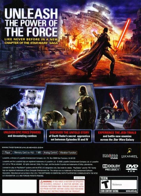 Star Wars The Force Unleashed Sony Playstation 2 Game