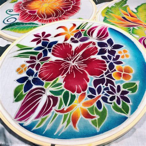 Batik Hoop Painting Kit - Hibiscus - Teratai Malaysia