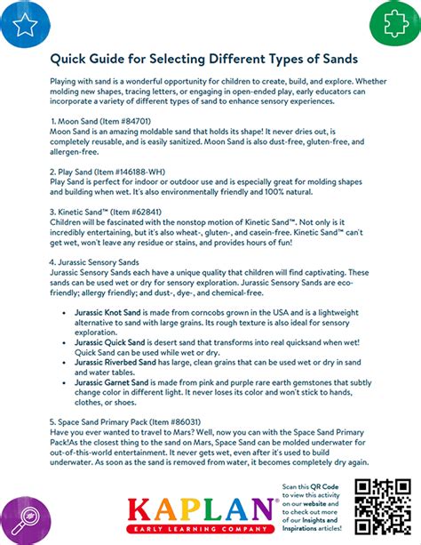 Quick Guide for Selecting Different Types of Sands | Kaplan Early ...