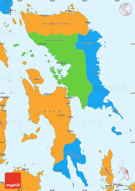 Political Simple Map of Region 8