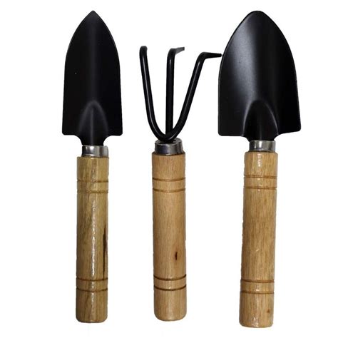 3 Piece Mini Garden Tool Set Gardening Shovels + Spade + Rale With ...