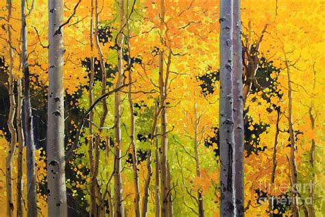 Aspen Trees Painting by Gary Kim - Pixels