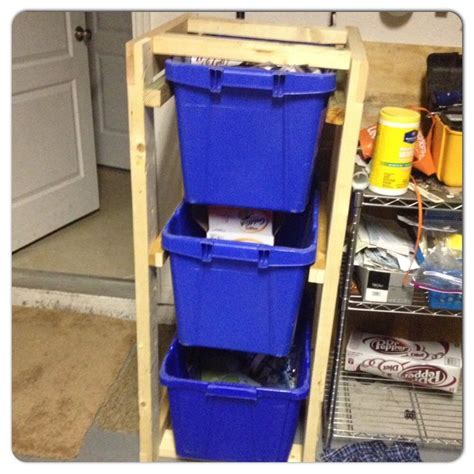 Recycle bin holder | Recycling bin storage, Recycling bins, Recycling ...