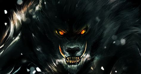 Dark Werewolf HD Wallpaper: A Hauntingly Fierce Encounter