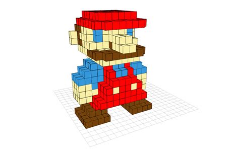 3d 8 Bit Mario Papercraft