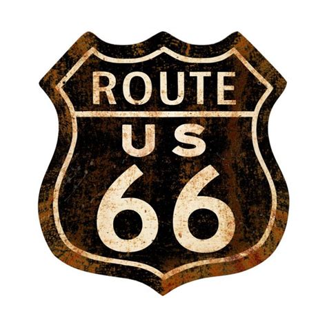 Route 66 Rusty Metal Sign 28 x 28 Inches