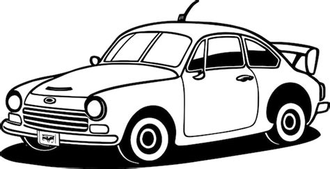 Car Clipart Black and White Vector 3 | Premium AI-generated vector