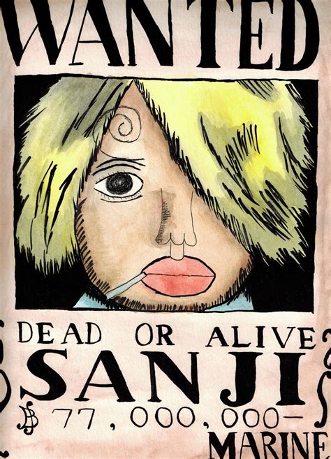 One Piece Sanji Wanted Poster