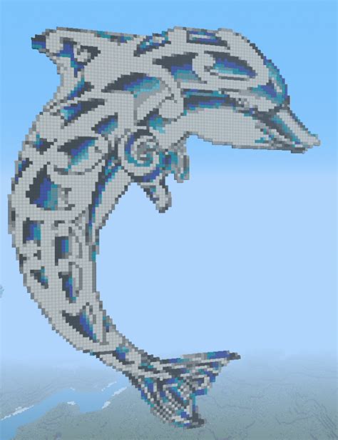 Dolphin. Minecraft pixel art made by FakeUniform | Dauphin, Perle ...