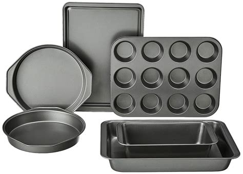 Amazon Basics 6-Piece Nonstick, Carbon Steel Oven Bakeware Baking Set ...