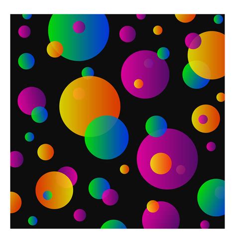 Colorful Circles Pattern on Black - Free Clip Art