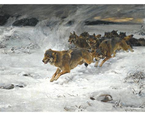 Pack of Wolves Painting Antique Wolf Art Alfred Wierusz - Etsy