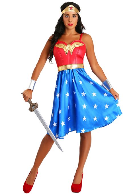 Women's Deluxe Long Dress Wonder Woman Costume