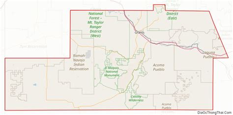 Map of Cibola County, New Mexico - Thong Thai Real