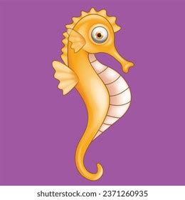 Funny Seahorse Cartoon Character Design Illustration Stock Vector ...