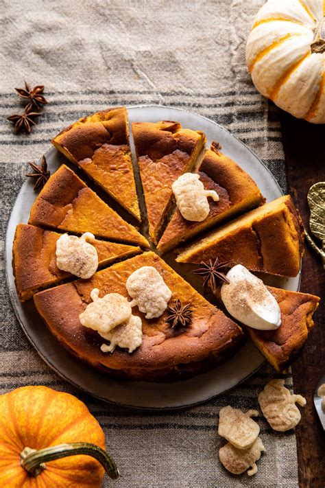 Burnt Basque Pumpkin Spice Cheesecake. - Half Baked Harvest