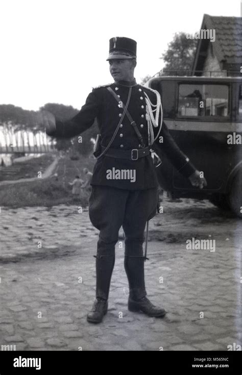 1920s, historical picture showing a young French policeman or 'gendarme ...